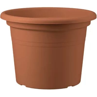 Bloempot Basic Round - Kunststof - Bruin - 25x25x18cm