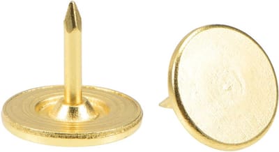 30x Decoratieve Meubelspijkers Goud - Platte Kop 11x10 mm - Stofspijkers voor Meubels en Bekleding