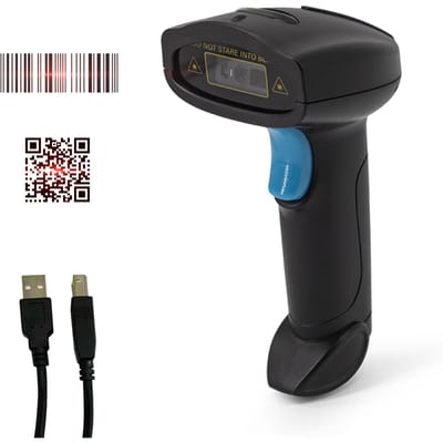 1D 2D Barcodescanner Handheld USB Draadloos Barcodelezer Handmatig triggeren / Automatisch continu scannen U-2W zwart