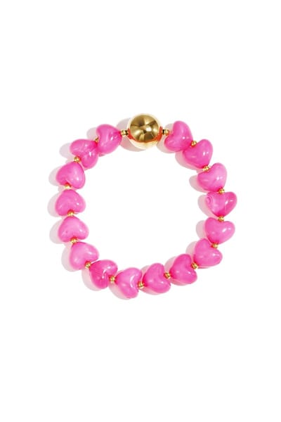 Armband met statement en hartvormige kralen - Verkleurt niet - Cadeau - Goudlief.nl