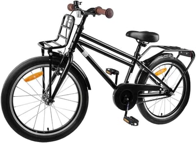 Kinderfiets - Jongensfiets Meisjesfiets - Stad en Bospad - Betrouwbaar Rem Systeem - 22 inch - Zwart