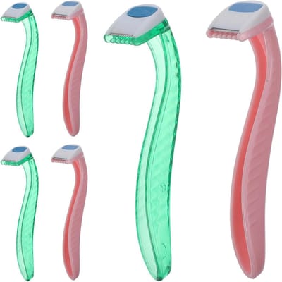 Dames Scheermes Set - Gezichtstrimmer Vrouwen - Nauwkeurig Scheren - Ergonomische Grip - 6 Stuks - Roze Paars