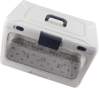 Opvouwbare Dierenmand - Reismand Huisdier - Veilig Reizen - Transparant Zicht - 50 x 33 x 12 cm - Grijs