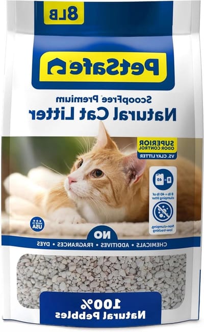 Natuurlijke Kattenbakvulling - Kiezels Strooisel - Geurbestrijding Kattenbak - 100% Natuurlijk Mineraal - 8 Pounds - Niet van toepassing