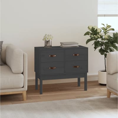 vidaXL - Wandkast - 90x40x78 - cm - massief - grenenhout - grijs