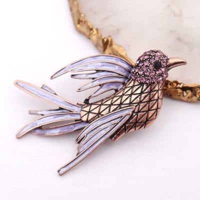 Mode Creatieve Rood Koper Paars Olie Druipende Vogel Broche Kleding Matching Broche Speld Sieraden Dames gray