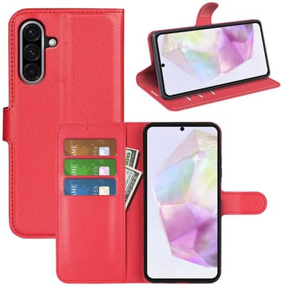 MobyDefend Hoesje - Geschikt voor Samsung Galaxy A36 / Galaxy A56 - Kunstleren Wallet Book Case (Sluiting Voorkant) - Rood