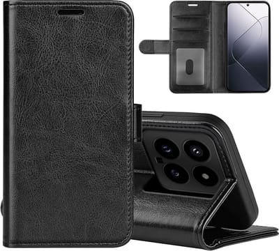 MobyDefend Hoesje - Geschikt voor Xiaomi 14 - Wallet Book Case (Sluiting Achterkant) - Zwart