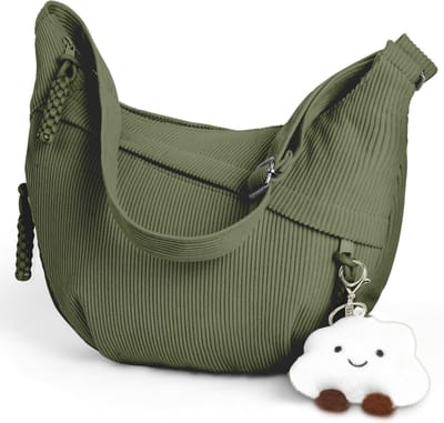 Stijlvolle Crossbody Handtas voor Dames met Verstelbare Schouderband en Meerdere Vakken, Ideaal voor Winkelen, School, Werk en Reizen, Kleur: Groen