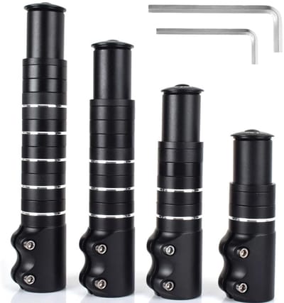 Dailygoods - Fietsstuurverlenging x 2,86 cm/28,6 mm, fietsstuurverhoging van aluminium, verhoging van de hoogte 85-175 mm, in hoogte verstelbaar, stuurpen verstelbaar, fietsstuurverhogingsset