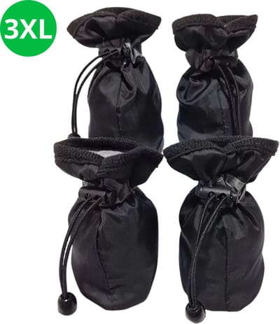 Livano Hondenschoenen Pootbeschermer - Hondenschoenen - 4 Stuks - Hondenschoentjes - Pootbescherming Hond - Waterbestendig - Zwart 3XL