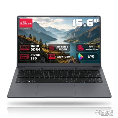 Ninkear A15 Air Laptop 15,6 Inch – AMD Ryzen 5 3500U – 16GB RAM – 512GB SATA SSD – Vega 8 – Windows 11 – Licht & SnelWerk Studie Dagelijks Gebruik – 15,6 Inch – Snelle Prestaties – Zilver