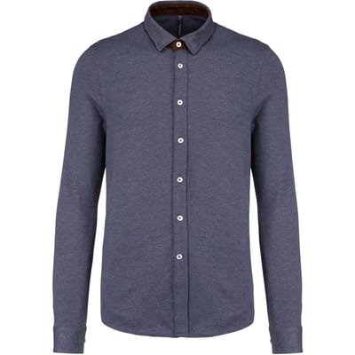 Kariban Jacquard overhemd lange mouwen K507 - Jacquard blue - S