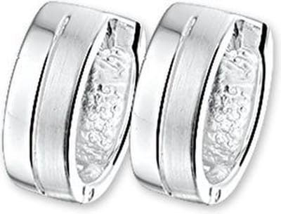 The Jewelry Collection Klapoorringen Vlak Poli/mat - Zilver