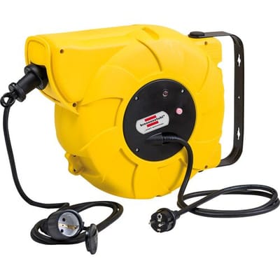 Brennenstuhl Kabelhaspel Automatic IP44 / Automatische kabelhaspel voor buiten (9+2m kabel, voor wand- en plafondmontage, IP44) geel