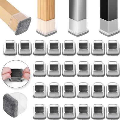 Siliconen Stoelpoot Beschermers 13-20mm, Meubel Pads voor Vloerbescherming, Geluiddempers en Krassenbescherming voor Houten Vloeren (Vierkant, Geschikt voor Diverse Meubels)
