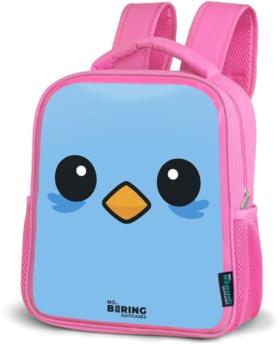 NoBoringSuitcases.com® - Rugzak roze - Schooltas meisjes - Kawai - Vogel - Blauw - Kinder rugtas meisje - Boekentas kind - Kinderrugzak voor school - Schoolrugzak