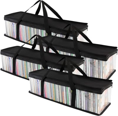 Ruime en Waterdichte Opbergzakken voor DVD's, CD's en Boeken - 4 Stuks, Ideaal voor Organisatie en Reis