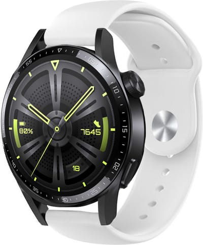 Strap-it Sport bandje geschikt voor Huawei Watch GT / GT 2 / GT 3 / GT 3 Pro 46mm / GT 4 46mm / GT 5 & 5 Pro (46mm) / GT 4 46mm / GT 5 & 5 Pro (46mm) / GT 2 Pro / GT Runner / Watch 3 - Pro / Watch 4 (Pro) / Watch Ultimate - wit