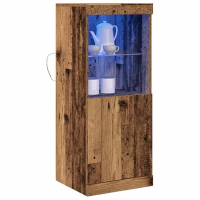 vidaXL - LED - Dressoir - Oudhout - 41 - x - 37 - x - 100 - cm - Bewerkt - hout