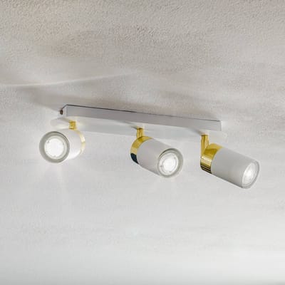 Eko-Light Plafondspot Joker, wit/goud, 3-lamps