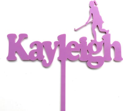 Cake topper | Taartdecoratie | Taart topper | gepersonaliseerd| naam | hockey | hxb 14x14 cm incl stokjes