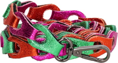 Charm London Anna Schouderband - 100% Leer - Leren Tas - Multi fuchsia