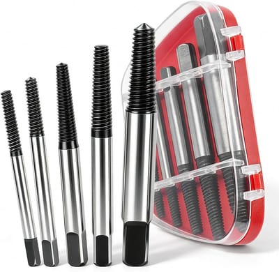 Schroevendraaierset - Schroefextractor set - Beschadigde schroeven verwijderen - 5 Verschillende maten - M3 tot M18 - Zilver