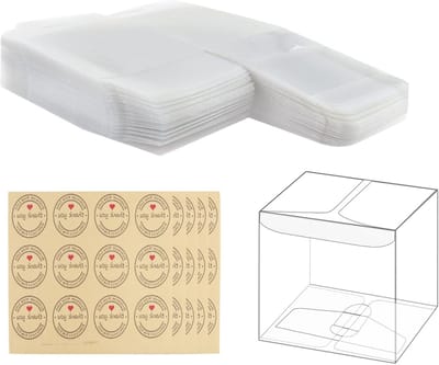 Set van 50 Transparante Plastic Cadeau Dozen, 8 x 8 x 8 cm, Duidelijke Kubus voor Trouwerij, Snoep en Chocolade, Feestdecoratie