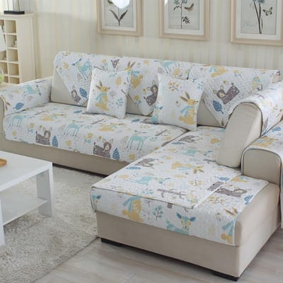 Coussin de Canapé Matelassé en Coton Impression Simple Moderne Épais Antidérapant Housse de Coussin de Canapé 70*70