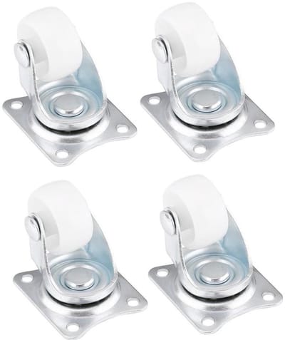 Witte Polypropyleen Zwenkwiel 4 stuks - Voor Meubelwielen - Vervanging Tops Platen - Universele Zwenkwielen