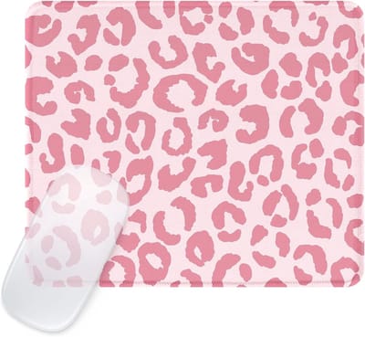 Schattige vierkante muismat met luipaardmotief, waterdicht en antislip, ideaal voor kantoor en thuisgebruik, geschikt voor draadloze muizen