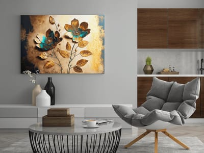 Canvas Schilderij - Bloemen - Abstract - 60x40x2 cm