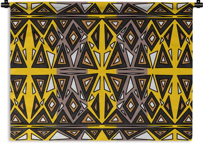 Wandkleed - Wanddoek - Afrika - Geometrie - Patronen - 60x45 cm - Wandtapijt
