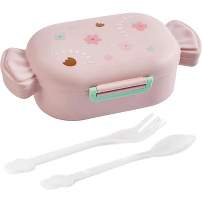 Nieuwe schattige kinderlunchbox Creatieve snoepvorm twee compartimenten draagbare voedseldoos meisjes bento box picknickdoos