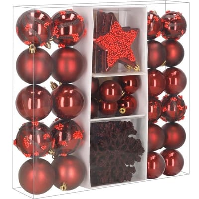 Springos Kerstballen | 40 Stuks | Rood | Onbreekbaar