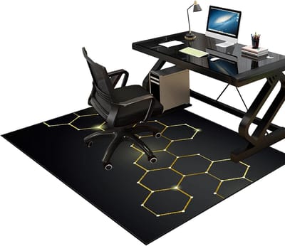 Vloerbeschermer Stoel - Onderlegger Bureau - Thuiswerk Plek - Antislip TPR Onderkant - 150 x 180 cm - Zwart