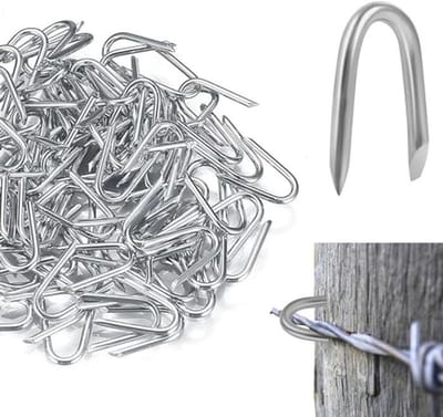 Pack van 100 U-Cramps - Wreath Cramps - Fencing Staples - U-Nails - U Cramp Nails - Wire Loops voor Nets - Hekken - Hout - Draad - Draad met Barbed Wire