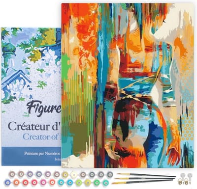 Figured'Art Schilderen op Nummer Volwassenen met lijst - Schoonheid in kleuren - Handwerk acrylverf Kit DIY Compleet - 40x50cm Canvas al ingelijst