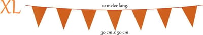 XL Oranje Vlaggetjes / Vlaggenlijn met 18 puntvlaggen - 30cm x 50cm per vlag - EK accessoires - Oranje versiering - EK 2021 - EK voetbal - 10 meter