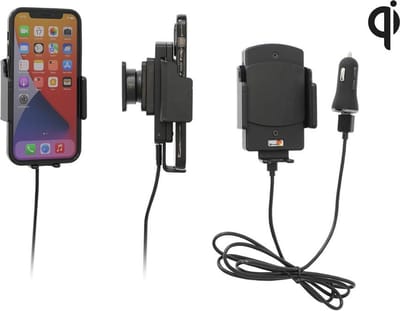 Brodit houder geschikt voor Universele verstelbare Qi houder/lader 61-83/6-11mm USB sig.plug