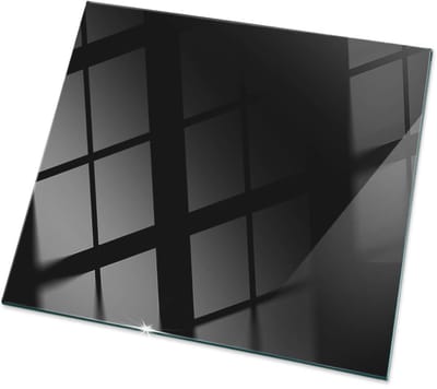 Tulup Tafelblad Glas - Kleur Zwart Glad Glasplaat Tafel - 50 cm x 50 cm - Zwart Veiligheidsglas - Vierkant Tafelblad Glas - Glazen Tafelblad Geschikt voor de Keukentafel - Glazen Tafelblad