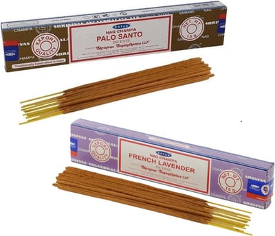Satya Wierook cadeau set - 2x geurstokjes - Palo Santo en Lavendel geur - Meditatie