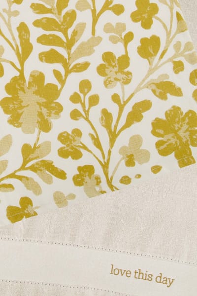 Zusss Keukenset Love This Day Bloemen 100% Katoen White / Gold