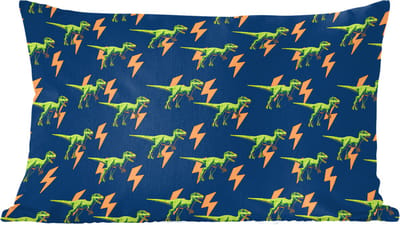 Sierkussens - Kussentjes Woonkamer - 60x40 cm - Bliksemschichten - Oranje - Dinosaurussen