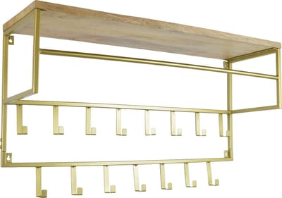 LOFT42 Petri Kapstok - 15 haken - Metaal - Goud - 100x57x30