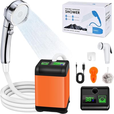 Camping Douche Draagbaar - Elektrische Douche met 6000mAh Oplaadbare Pomp - Intelligente Temperatuurregeling & Instelbare Waterdruk - Outdoor Wandelen