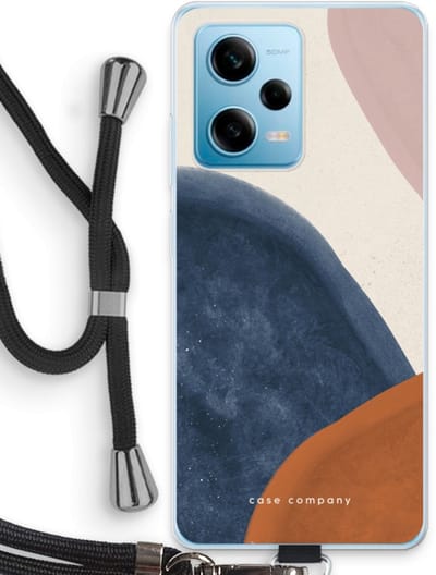 Case Company® - Hoesje met koord geschikt voor Xiaomi Redmi Note 12 Pro 5G hoesje met Koord - Geo #1 - Telefoonhoesje met Zwart Koord - Bescherming aan alle Kanten en Over de Schermrand