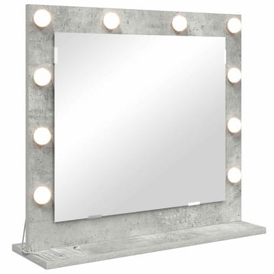 vidaXL - Make-up - Spiegel - Beton - Grijs - 60 - x - 55 - x - 18 - cm - Rechthoekig