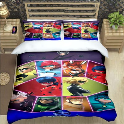 Klassieke Cartoon Kat Print Beddengoed Sets Beddengoed Set Dekbed Set Tieners Meisjes Cartoon M-Miraculous Tweeling Enkel Kind Cadeau AU Single(140*210cm)3pcs